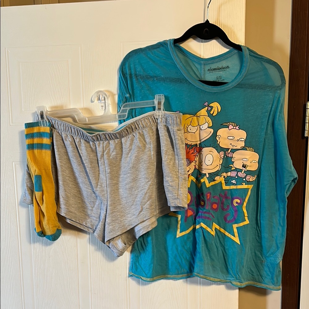 Nickelodeon Rugrats junior’s Pajama Set - Blue and Grey